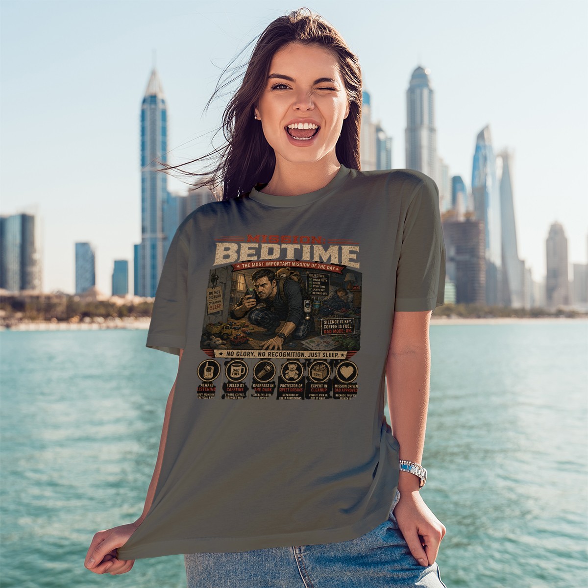 Mission Bedtime The Most Important Mens T-Shirt Funny Fatherhood Fathers Day gallery