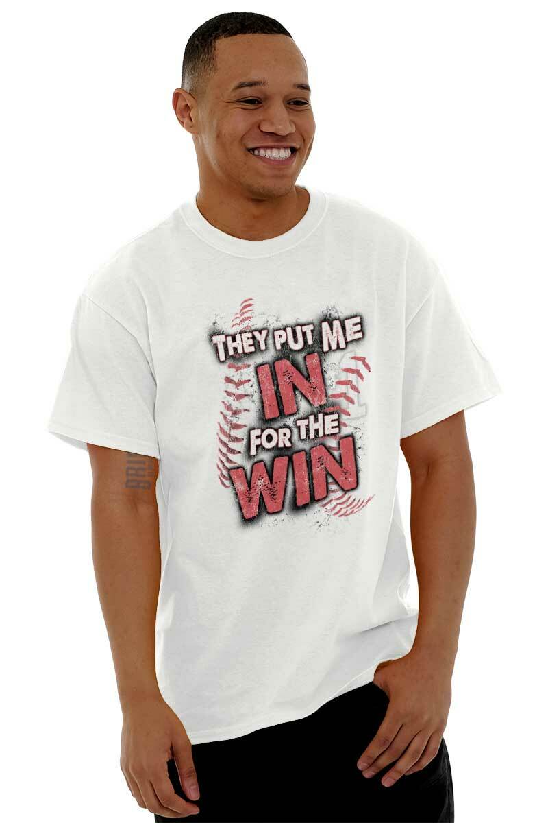 Baseball Sports Athlete Put Me In To Win Mens Casual Crewneck T Shirts Tees gallery