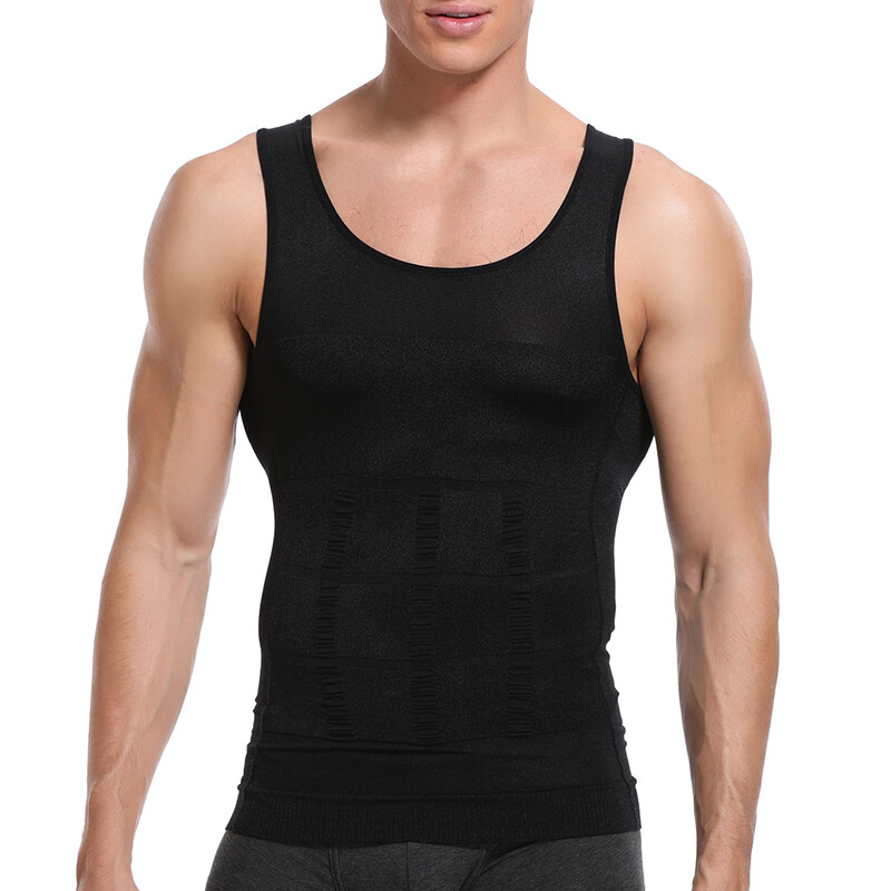 Men Slimmer Body Shaper Vest Abs Abdomen Compression Shirt Workout Tank Tops US gallery