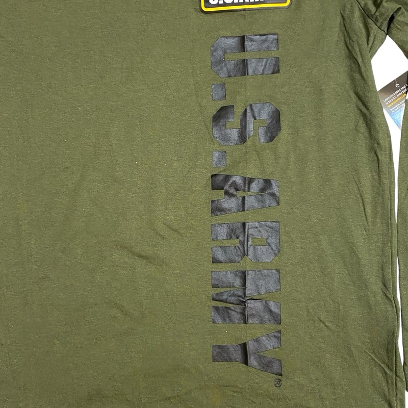 NWT Official US Army Licensed Logo Long Sleeve T-Shirt Green Men’s Size L gallery