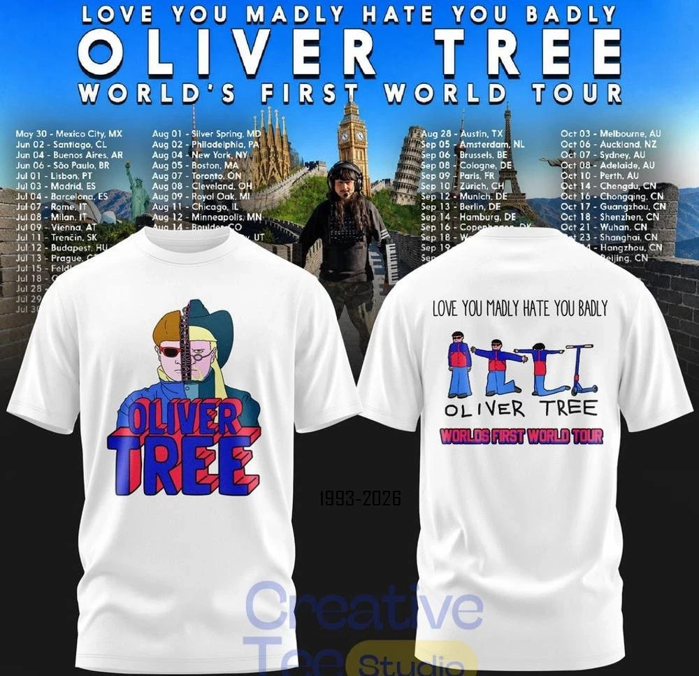 Oliver Tree Shirt Love You Madly Hate You Badly World Tour 2026 Gift For Fans gallery