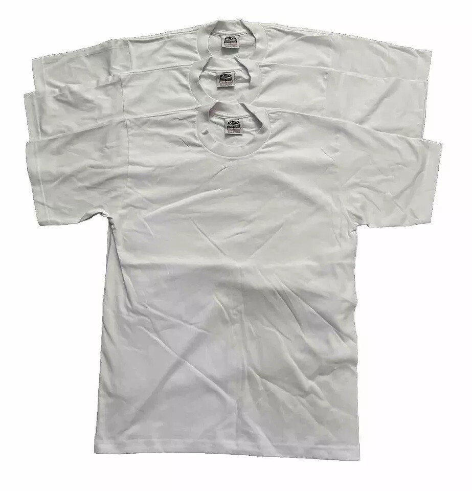 PRO 5 Super Heavy Mens Short Sleeve T-Shirt (3 Pack) White gallery
