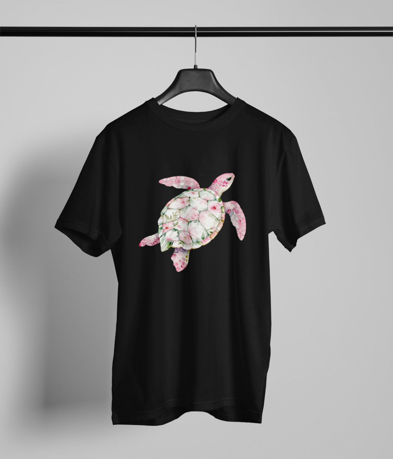 Floral Sea Turtle T-Shirt Black Unisex Tee Ocean Beach Graphic Boho Coastal Art gallery