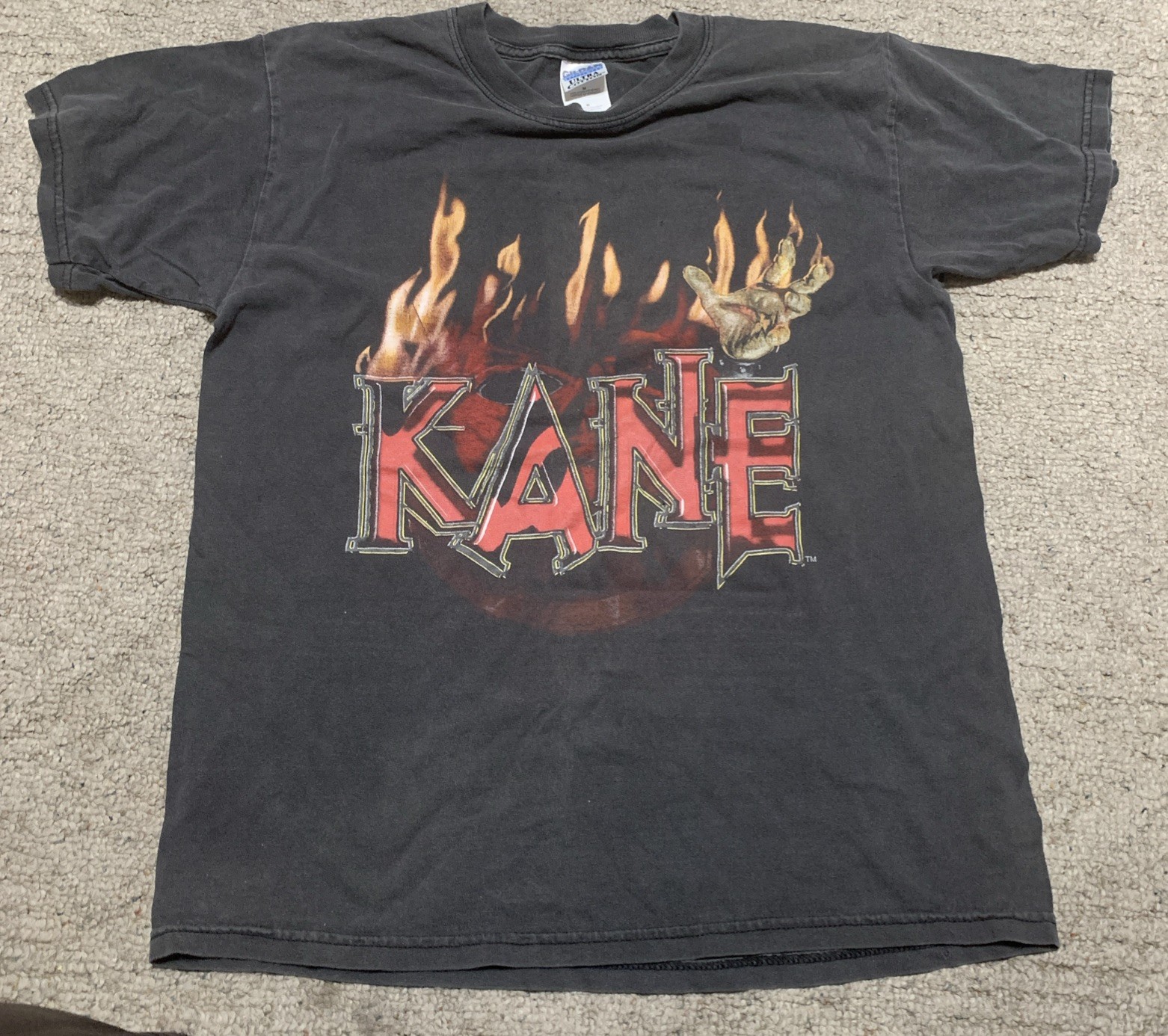 Vintage WWF Kane Mens Shirt Size Large Black