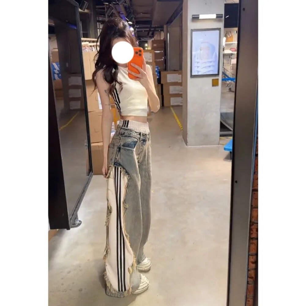 Fashionable High-Waist Sleeveless Strap Vest Top And Casual Pants Set Spring Sum gallery