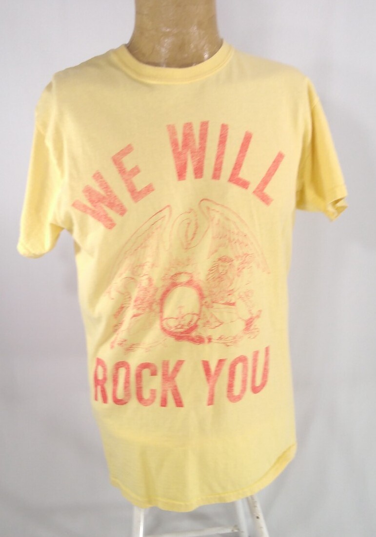 Queen Official Merchandise We Will Rock You Yellow T-Shirt Mens Small Bravado
