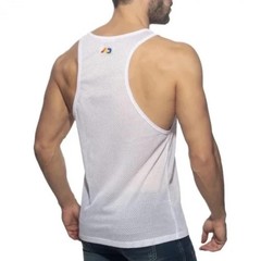 Addicted Rainbow Logo Mesh Tank Top Medium Gently worn 19″ armpit to armpit Poly