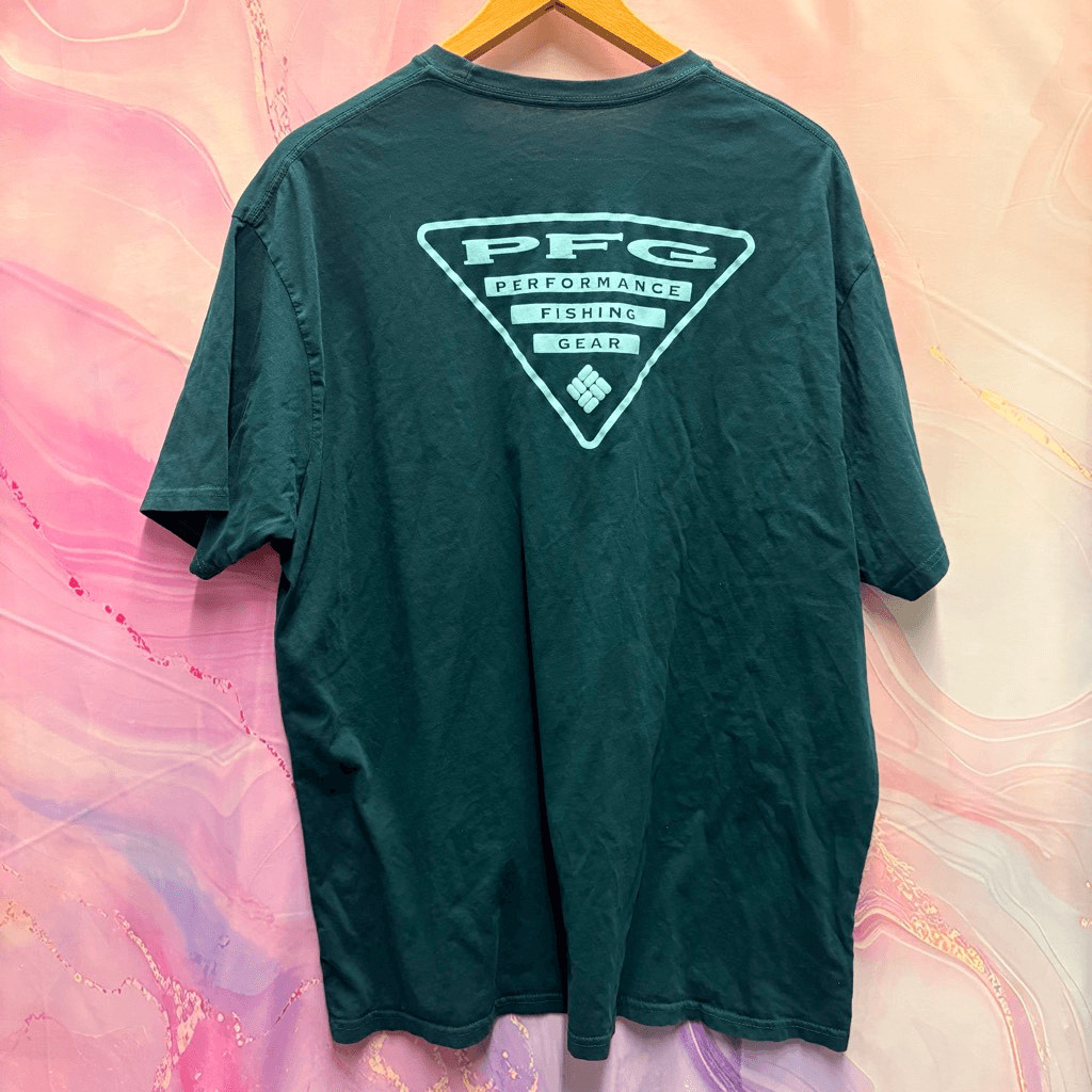 Columbia XXL Short Sleeve T-shirt Forest Green Sporty Outdoors Casual Hiking