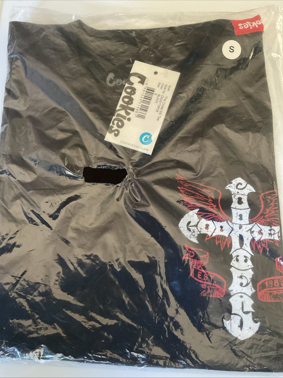 Cookies The Cross Small T Shirt Black Red Front And Back Design New In Bag