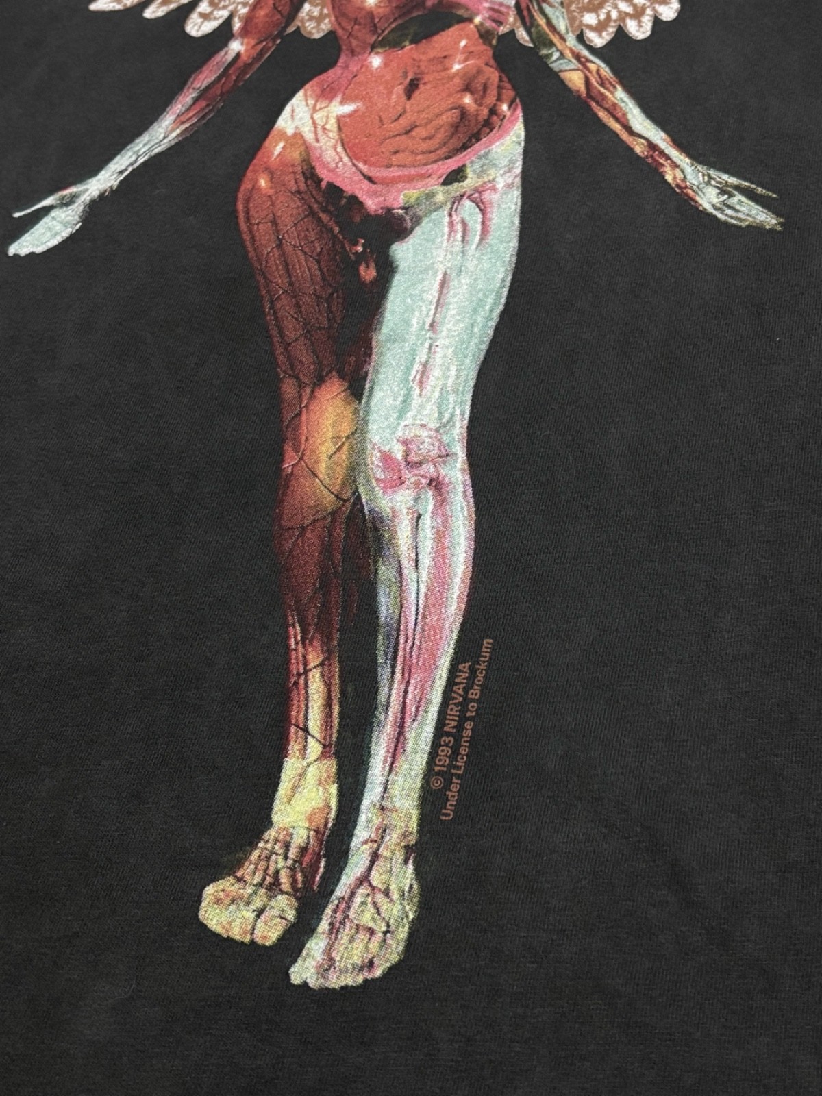 Nirvana In Utero Black Vintage 90s Band Tour Size L Single Stitch Shirt REPRINT gallery