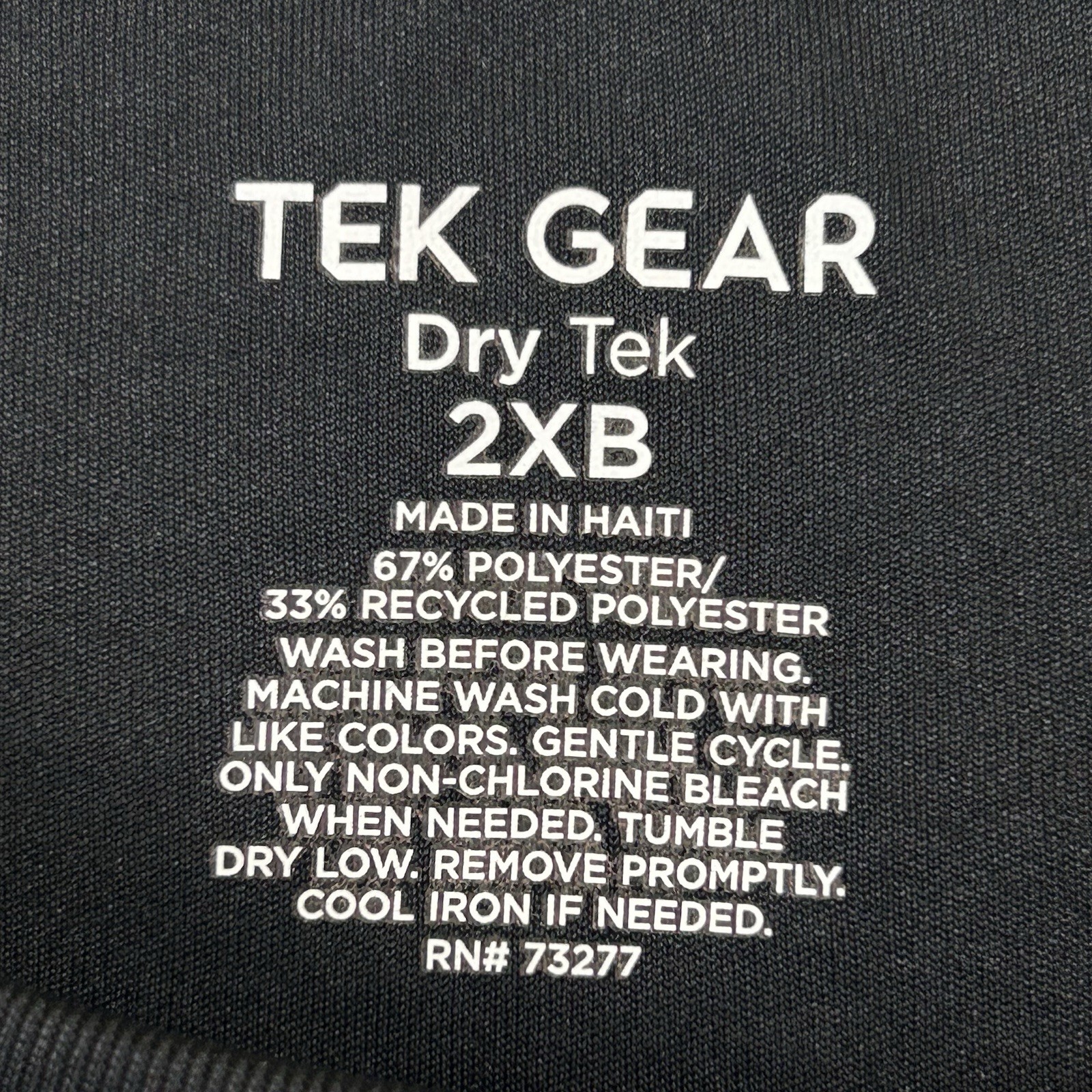 Tek Gear Dry Tek T-Shirt Mens 2XB Black Short Sleeve Athleticwear Shirt - NWT gallery