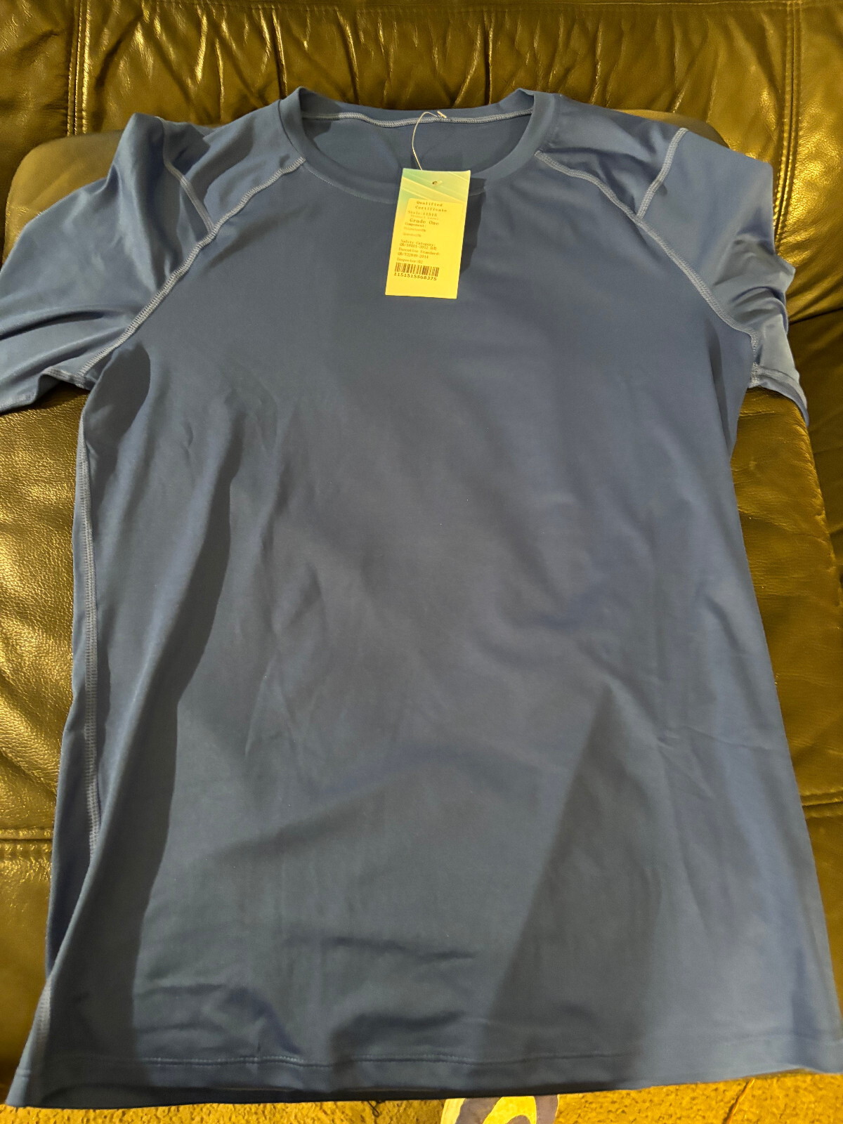 Style One new w tags polyester 85 spandex 15% work out shirt mens s blue Mint gallery