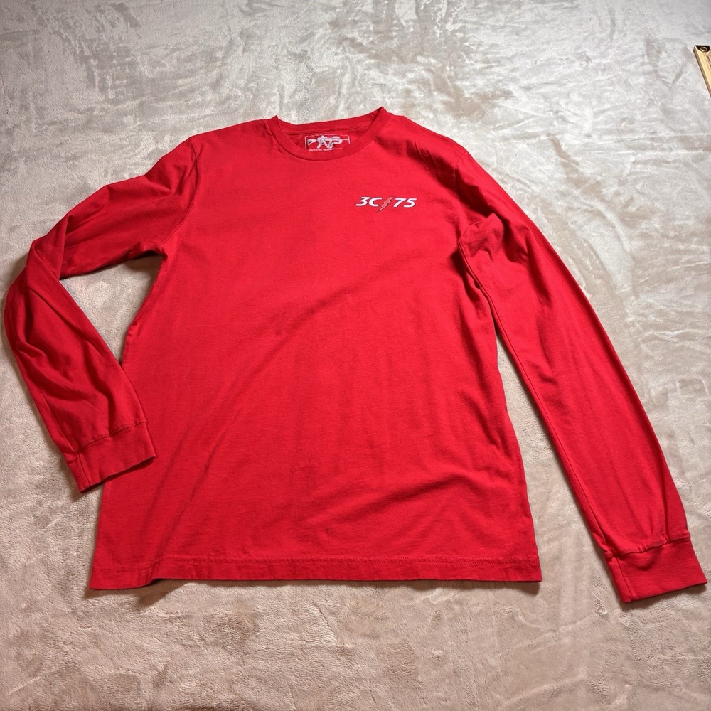 American Trigger Pullers 3C75 Lightning Graphic Long Sleeve Shirt Men’s L Red