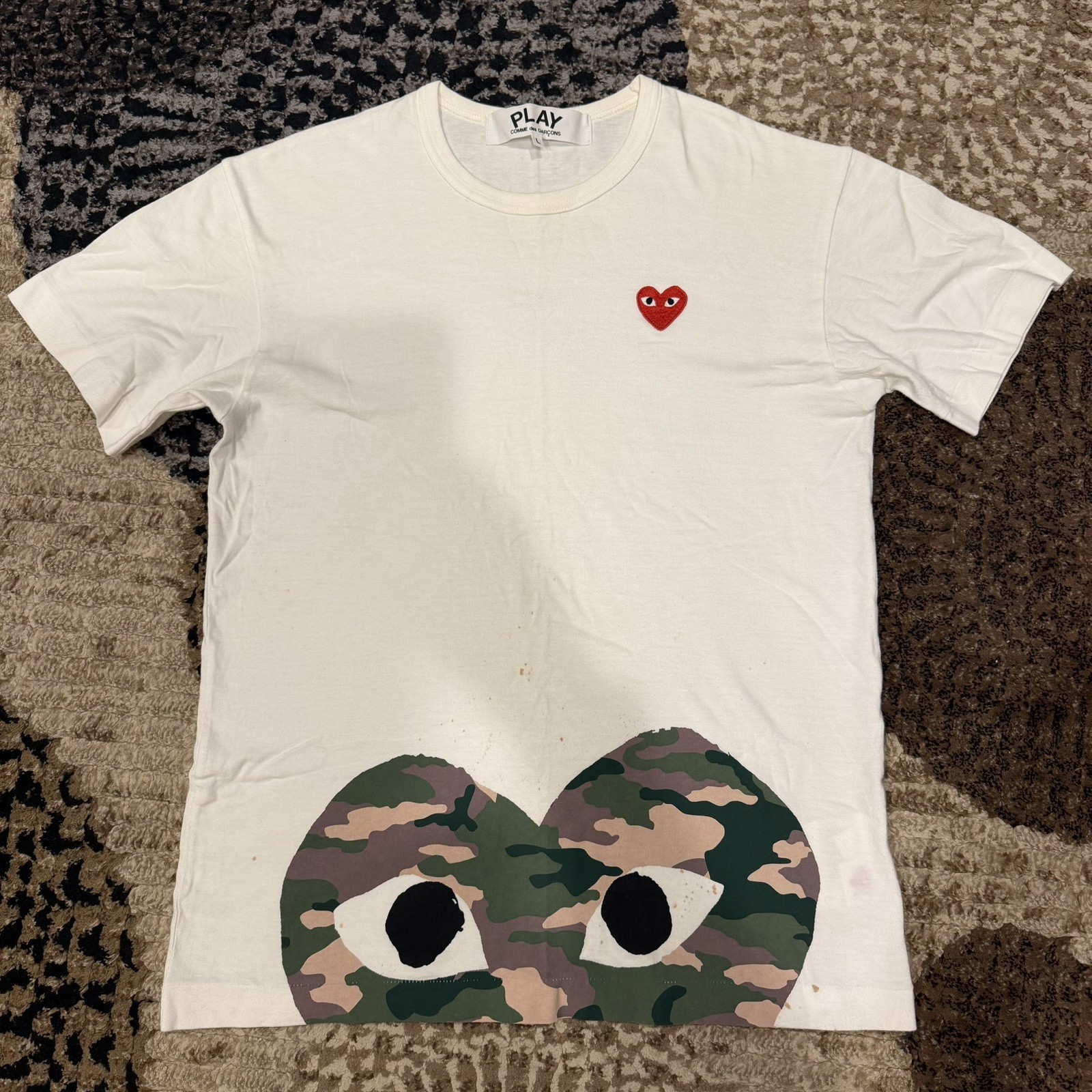 COMME DES GARCONS CDG PLAY CAMO HEART TEE AZ-T244-051-1
