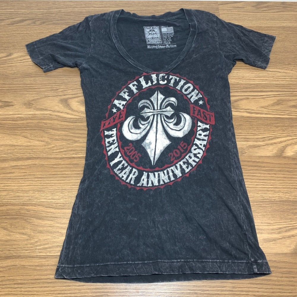 affliction Shirt Size Small 10 year anniversary live fast Motorcycle USA Made