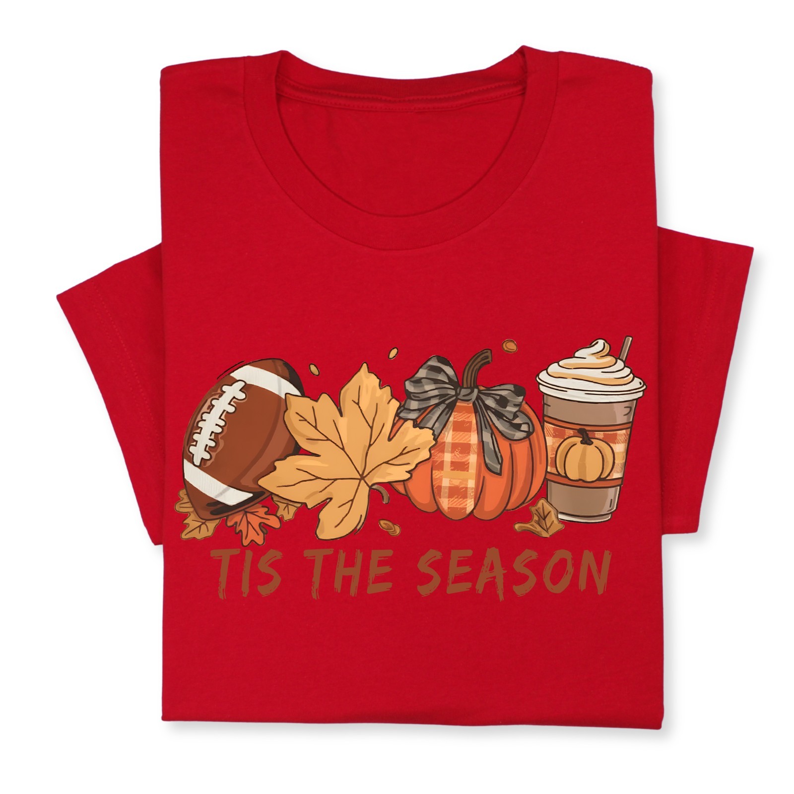 Tis the Season Fall T-Shirt, Pumpkin Spice & Football Autumn Tee gallery