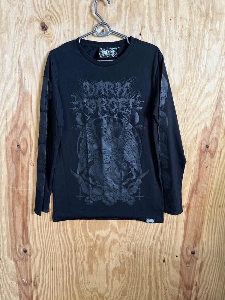 Killstar Gothic Goth Okkult Langarm T-Shirt – Dark Forces Baphomet Schädel Sz S