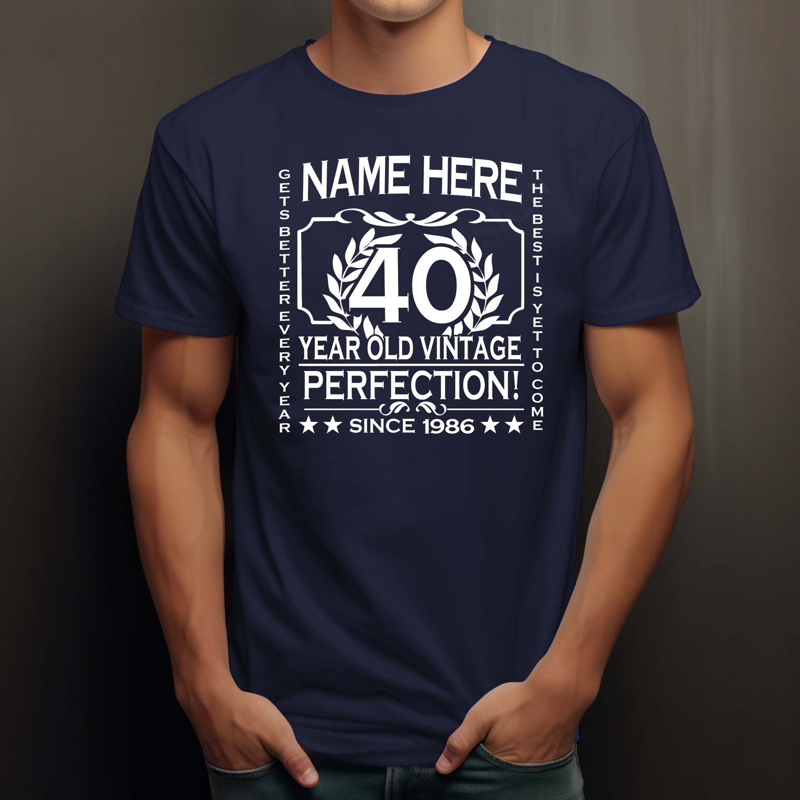 Men's 30th Birthday T-Shirt Classic add NAME, AGE, YEAR 1996 PERSONALISED gallery