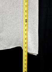 Mens XL THIN Burlap EMBROIDERED Tunic Beach Shirt Top Light Gray White Tie Neck