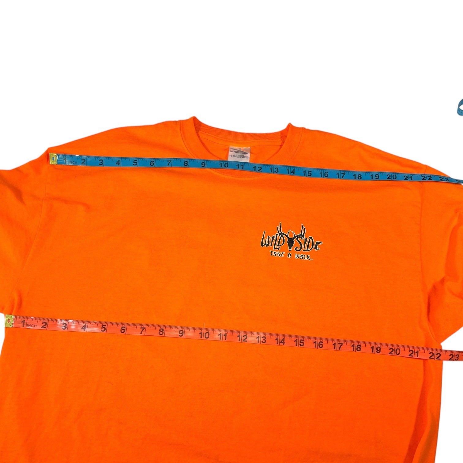 Wildside XL Orange Long Sleeve T-Shirt Graphic Deer Skull Outdoor Hunting gallery
