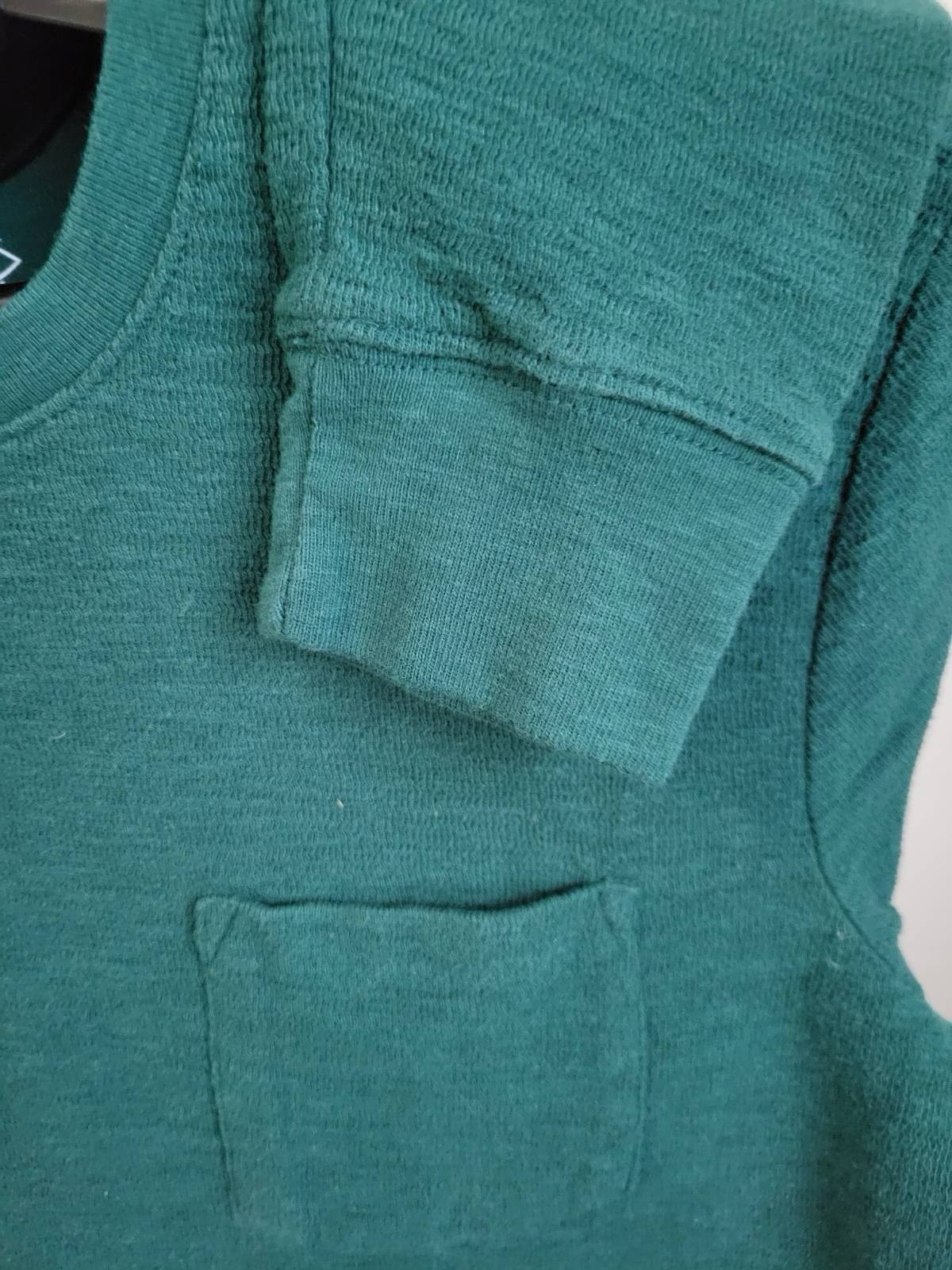 St. John's Bay Men's Medium Teal Green Long Sleeve Cotton Blend Pocket T-Shirt M gallery