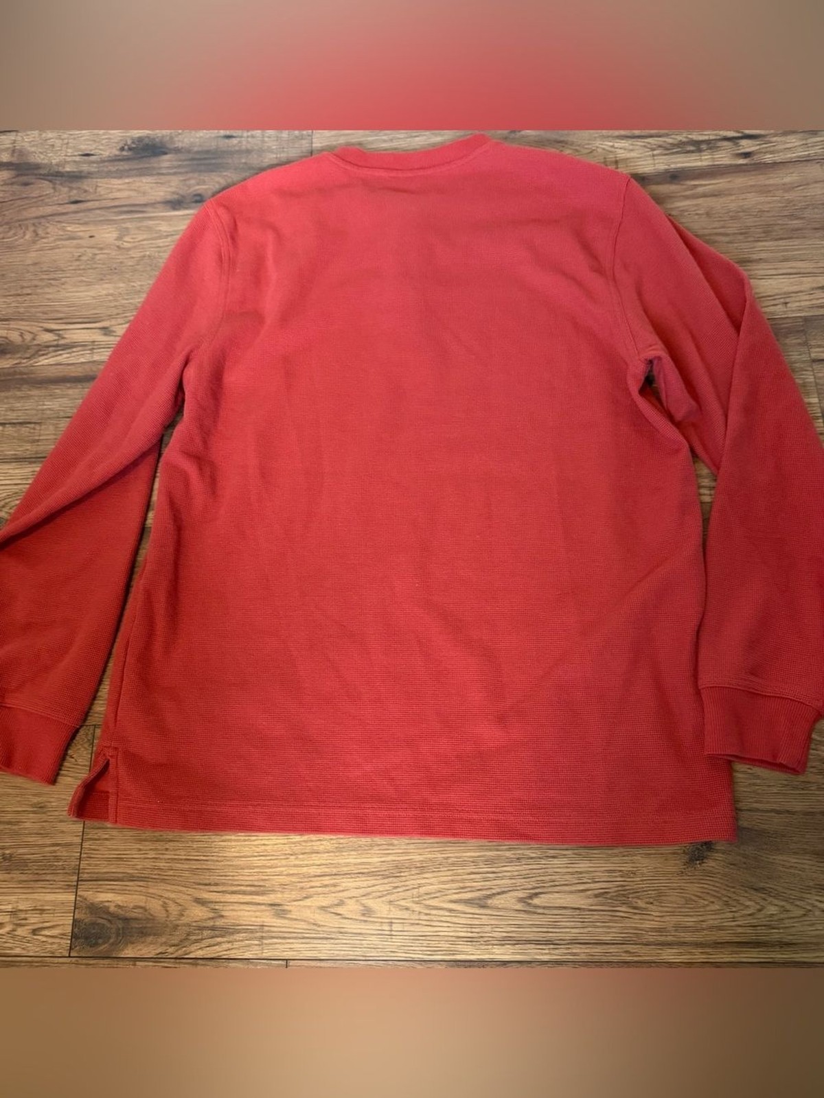 L.L.Bean Mens Long Sleeve Henley Traditional Fit Shirt Mens Medium Waffle Knit gallery