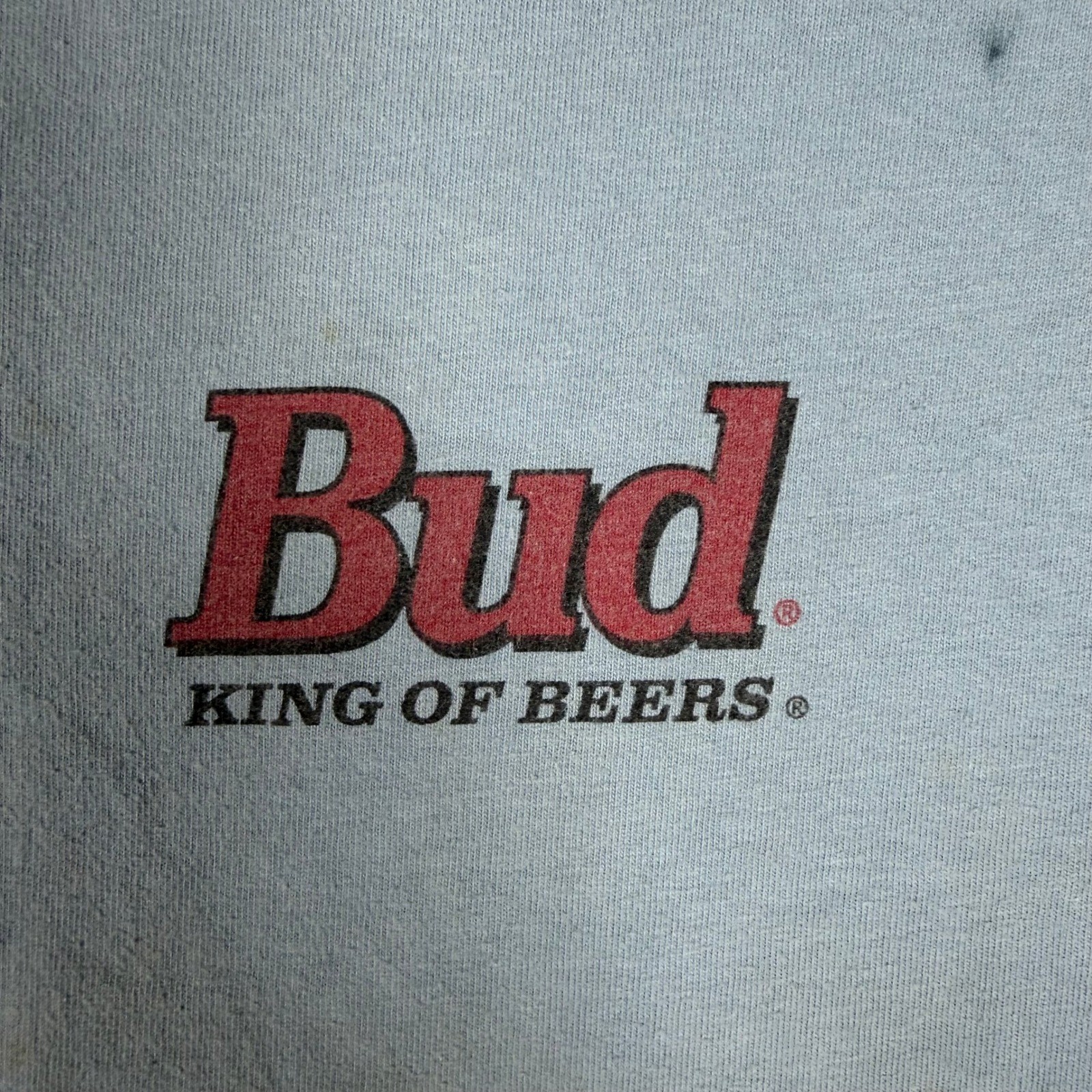 Vintage 90s Budweiser Frogs T Shirt Hanes Beefy XL Blue Bud-weis-er USA Made gallery