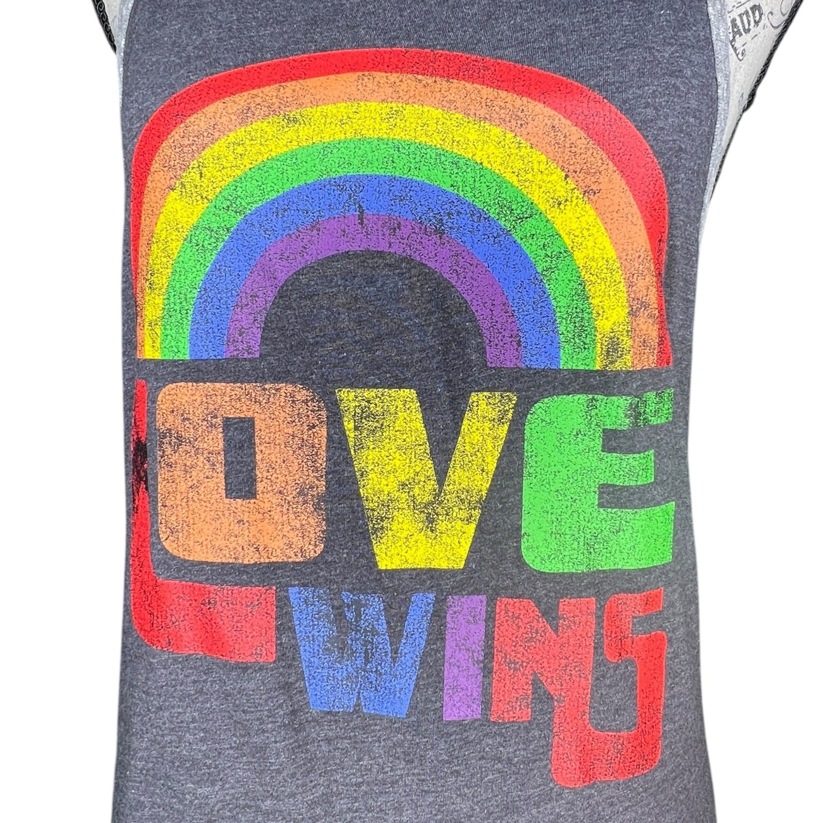 Well Worn (XS) Love Wins Rainbow Pride Contrasting Trim Tank Top gallery