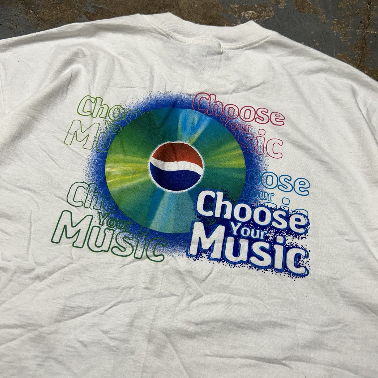 Vintage Y2K Pepsi “Choose Your Music” Hanes Promo White T Shirt Mens Size XL gallery