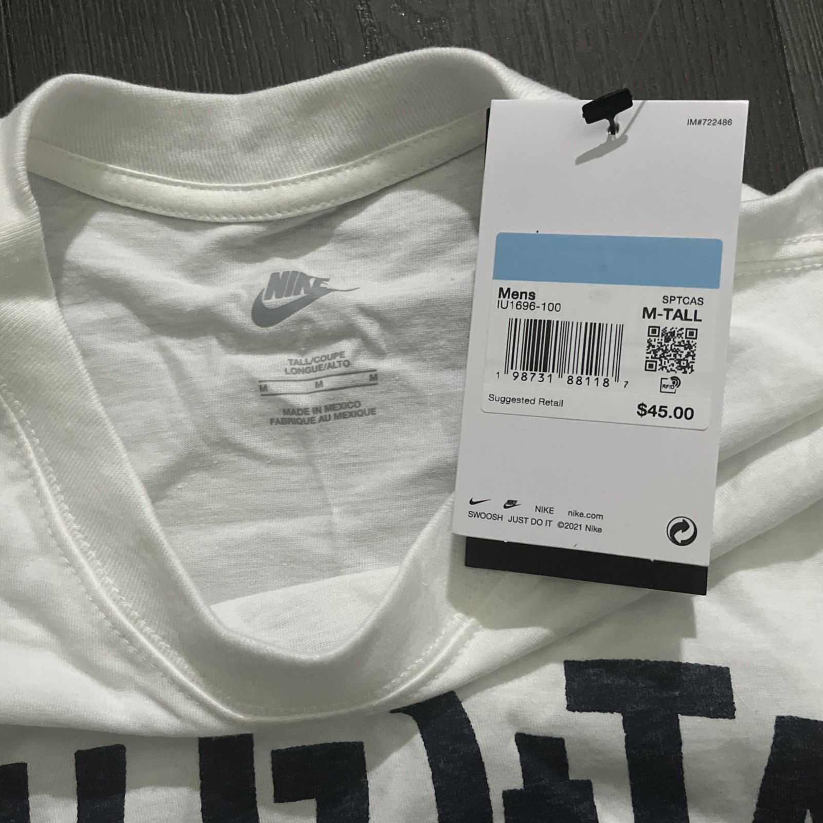 Nike Mens Medium TALL Deion Sanders You Gotta Believe White Graphic Shirt NEW gallery