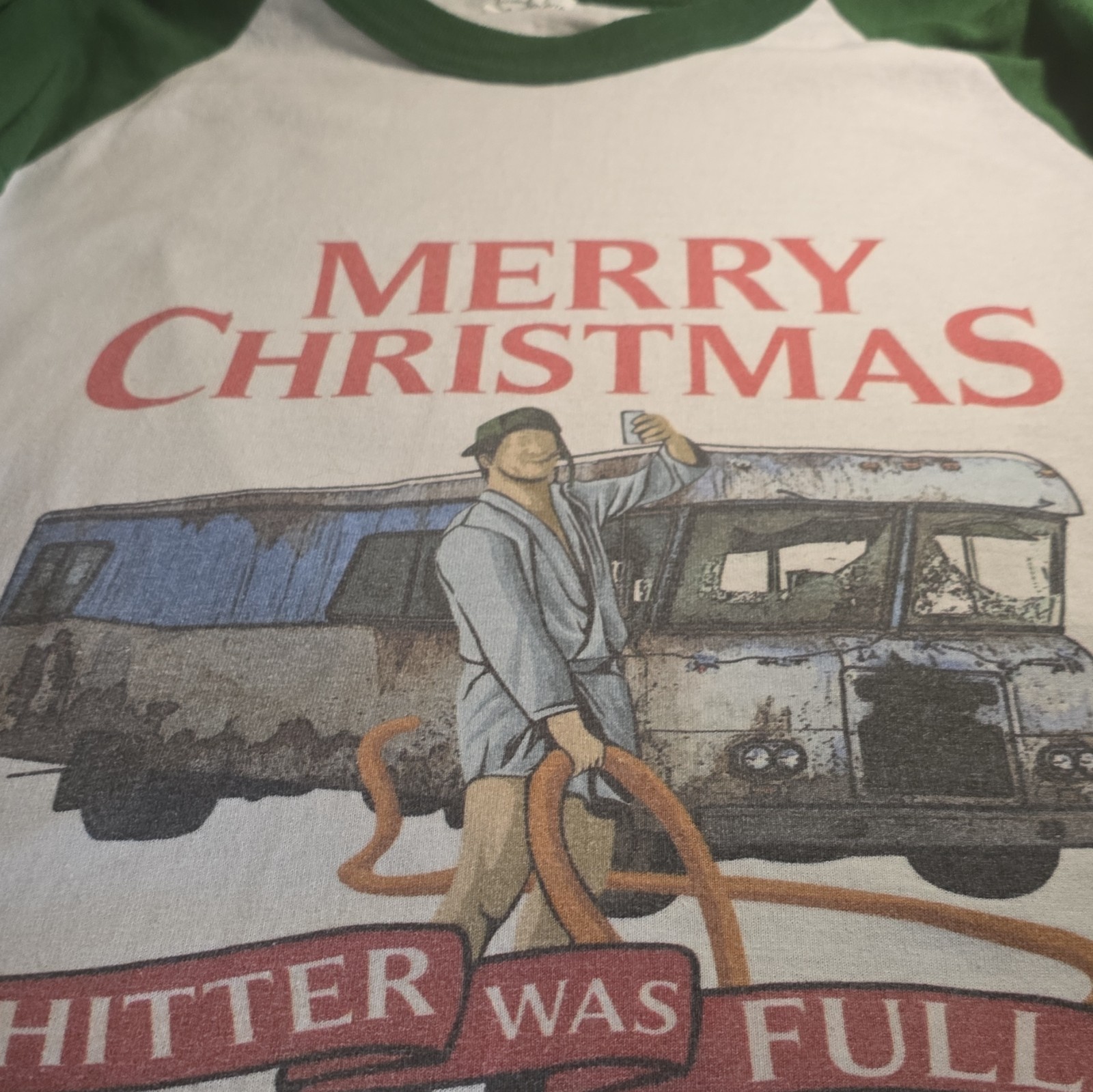 Augusta Sportswear Merry Christmas Graphic Ringer T-Shirt White/Green XL gallery