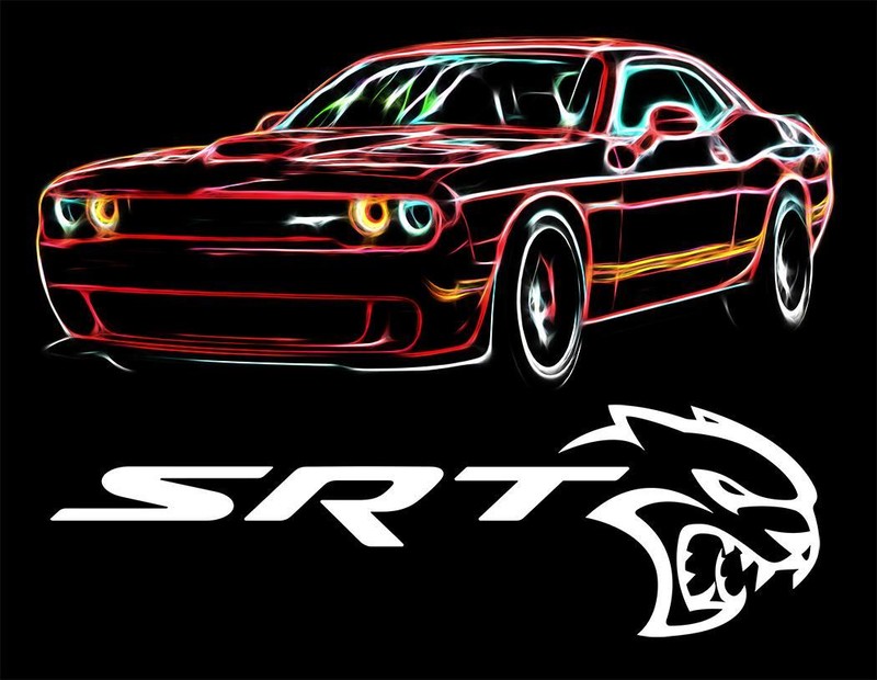 SRT Challenger Hellcat Neon Design Tshirt NEW FREE SHIP gallery