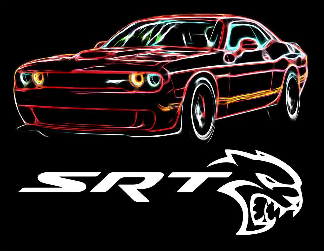 SRT Challenger Hellcat Neon Design Tshirt NEW FREE SHIP gallery