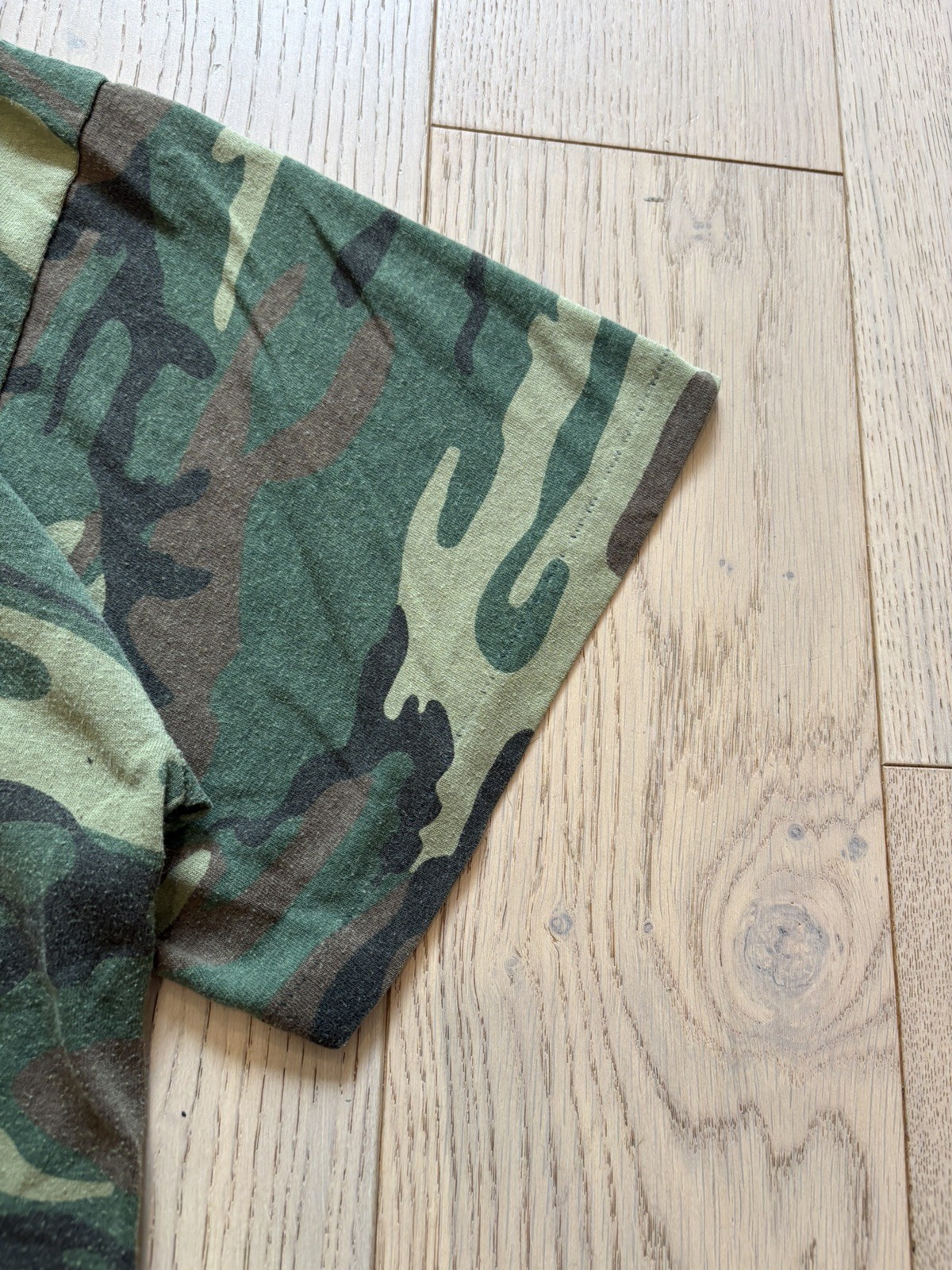 Vintage 90s Rothco Woodland Camo T Shirt XXL Made in USA Military Camouflage gallery