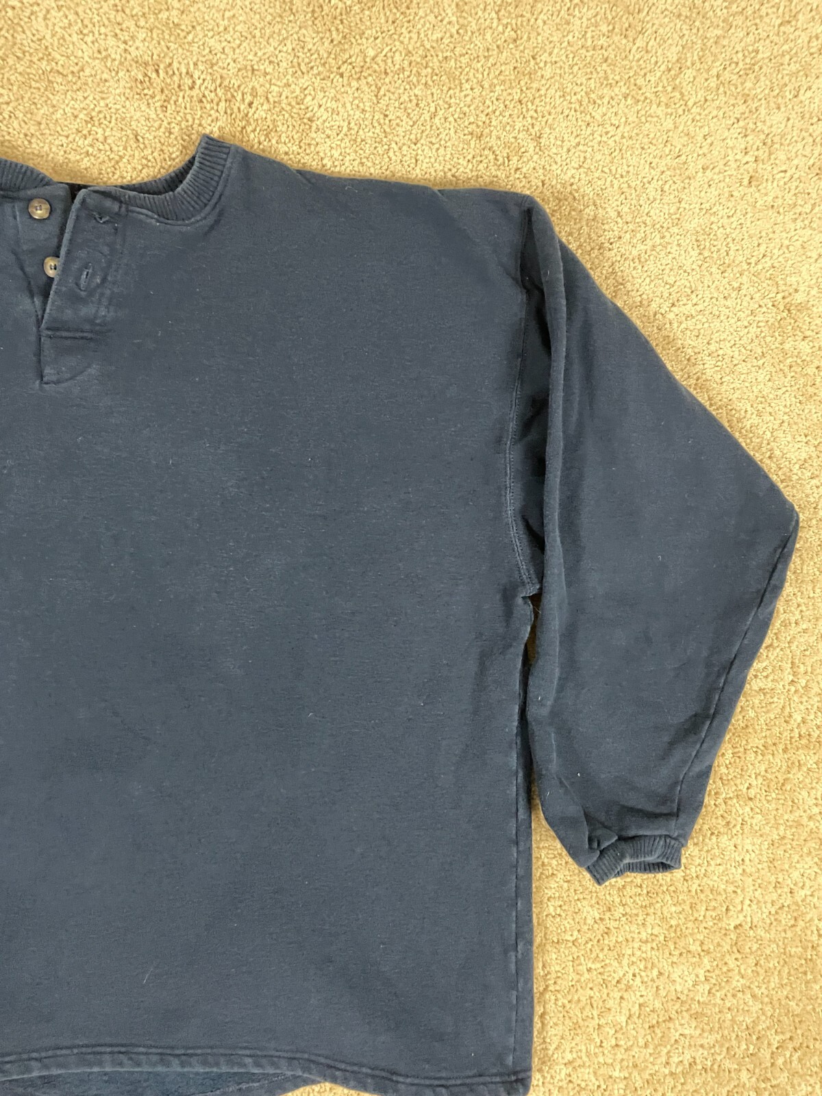 Champion Pullover Henley T-Shirt Mens XLBT Regular Fit Ribbed Cuff Sleeve Blue gallery