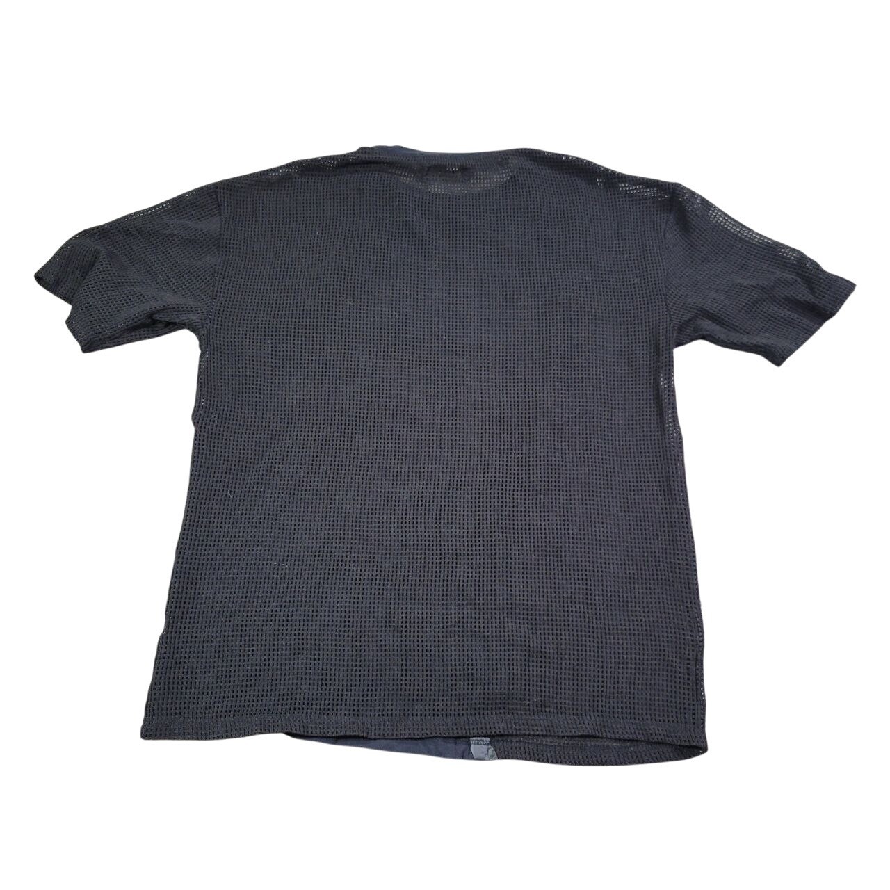 Zara T-Shirt Men's Medium Black Open Knit Short Sleeve Pullover Hipster Y2K gallery