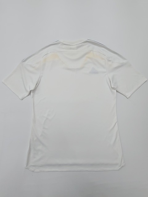 Adidas Men White Striped Climate T-Shirt Size M Regular Crew Neck Logo gallery