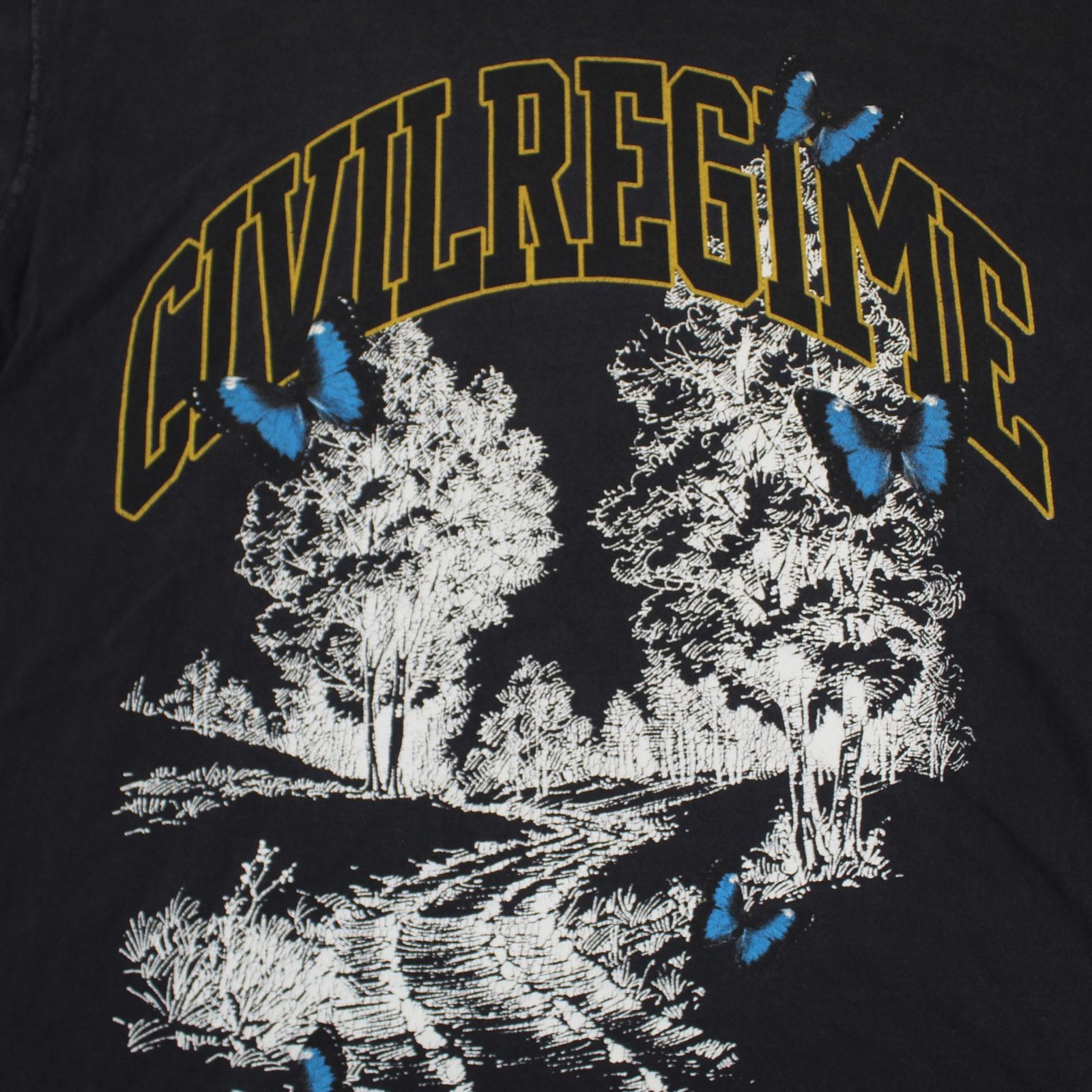 Civil Regime Shirt Mens Large Black Butterfly Nature Graphic Tee Streetwear gallery