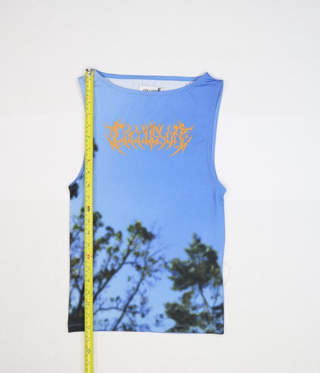 Collusion Shirt Mens 2XS Sleeveless Tank Top Graphic Tree Sky Print Polyester gallery