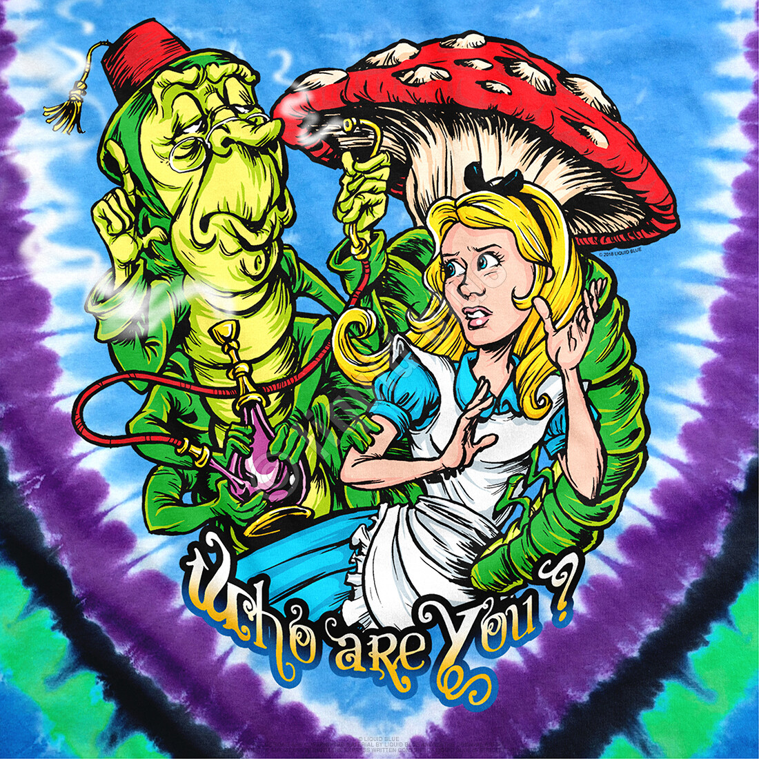 DON'T YOU KNOW-MAD HATTER-ALICE-2 SIDD TIE DYE T-SHIRT- S-M-L-XL-2X Cheshire Cat gallery