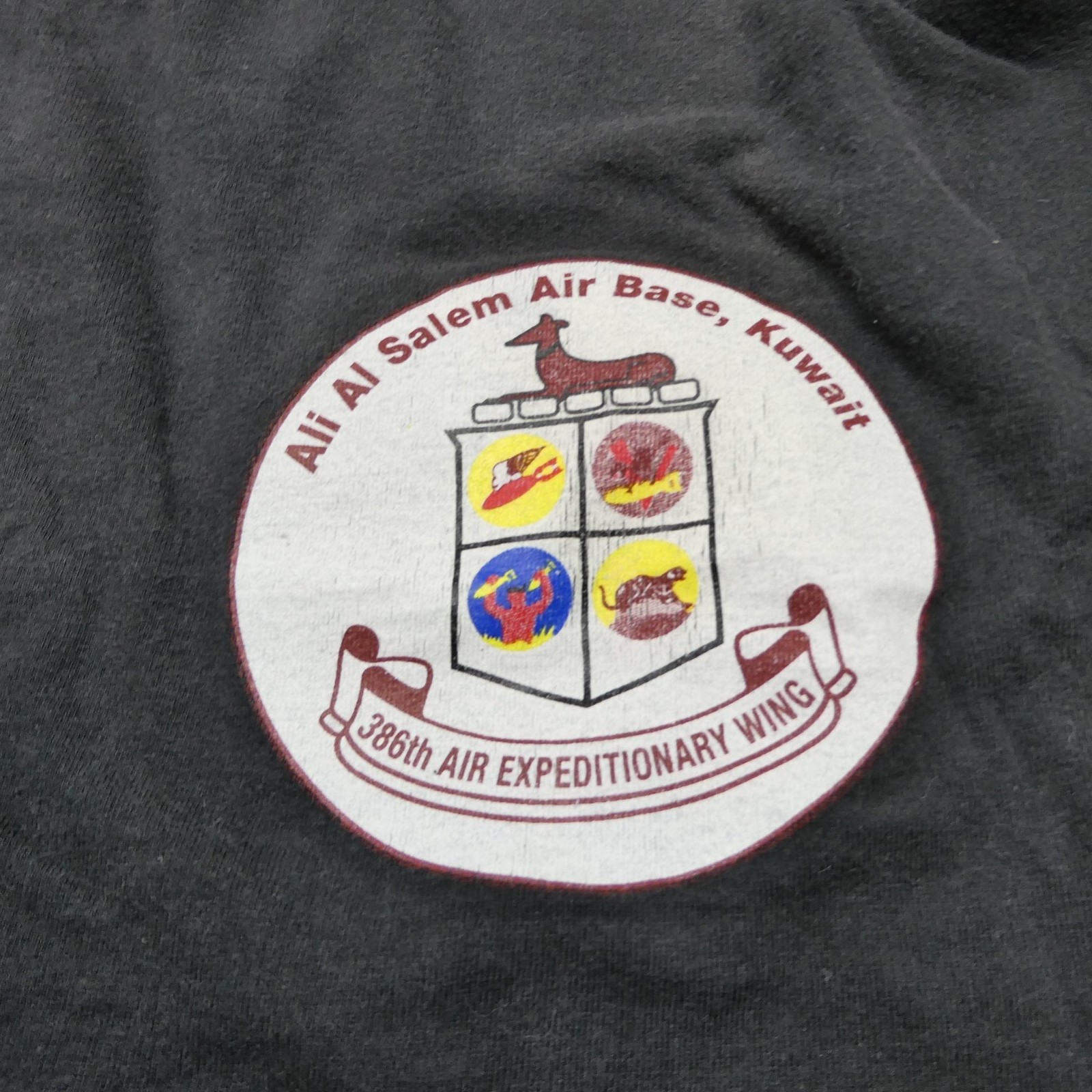 Ali Al Salem Air Base Kuwait Shirt Mens Large Black 386th Wing Military Tee Top gallery
