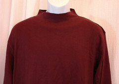 Ivy Crew Classics Mock Neck T-Shirt Men’s Long Sleeve Red Burgundy Size L
