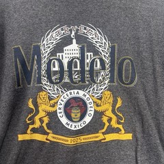 Modelo Men’s Gray Graphic Short Sleeve T-Shirt Cerveza 2XL