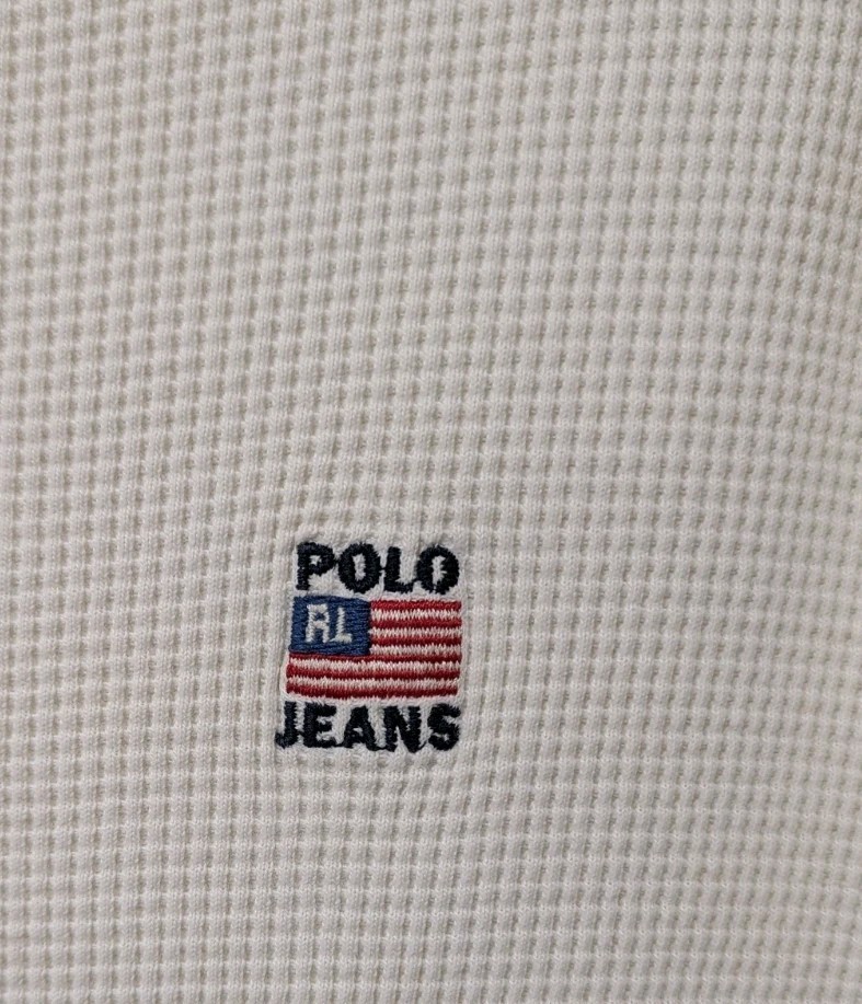 Polo Jeans Co Ralph Lauren Shirt Mens Large Waffle Knit Thermal RL Flag Logo gallery