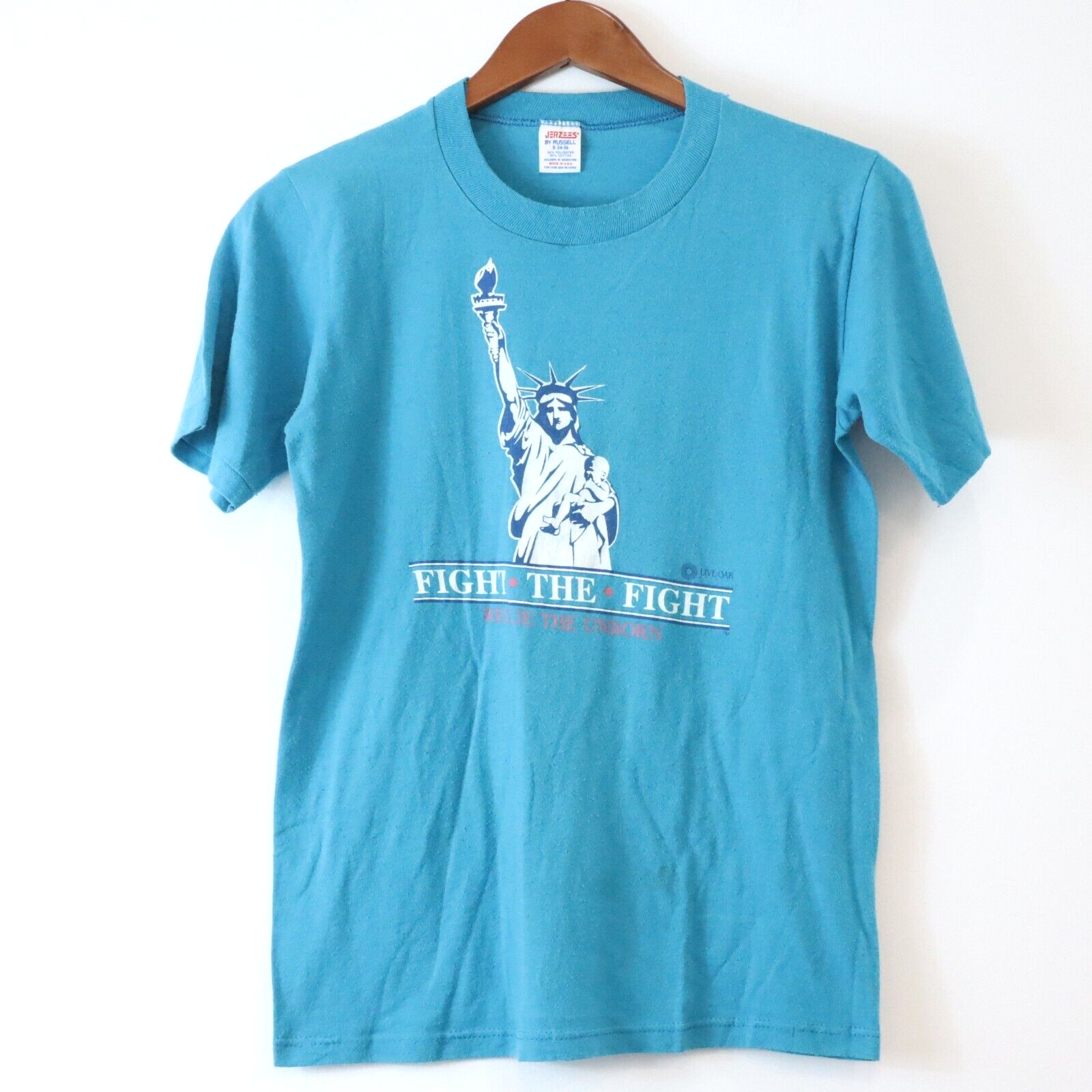 Vintage Live Oak Records Fight The Fight Statue Of Liberty Shirt Men’s Small 70s