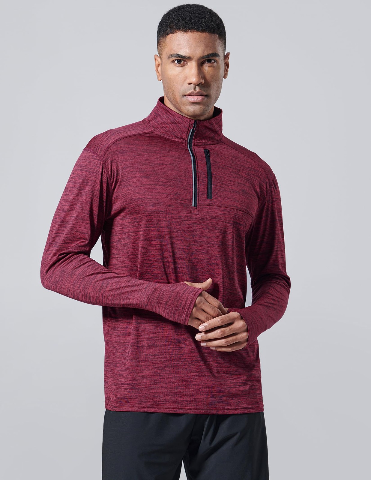 3-Pack Men’s Quarter-Zip Pullover – Lightweight Long Sleeve Athletic Jackets,... gallery