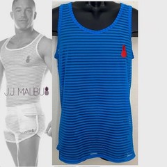 JJ Malibu Mesh Stripe Tank Top Small Gently worn 80% polyamide/20% elastane