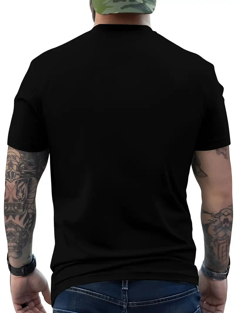 Men'S Casual Crew Neck T-Shirt, Polyester Knit Fabric with Slight Stretch gallery