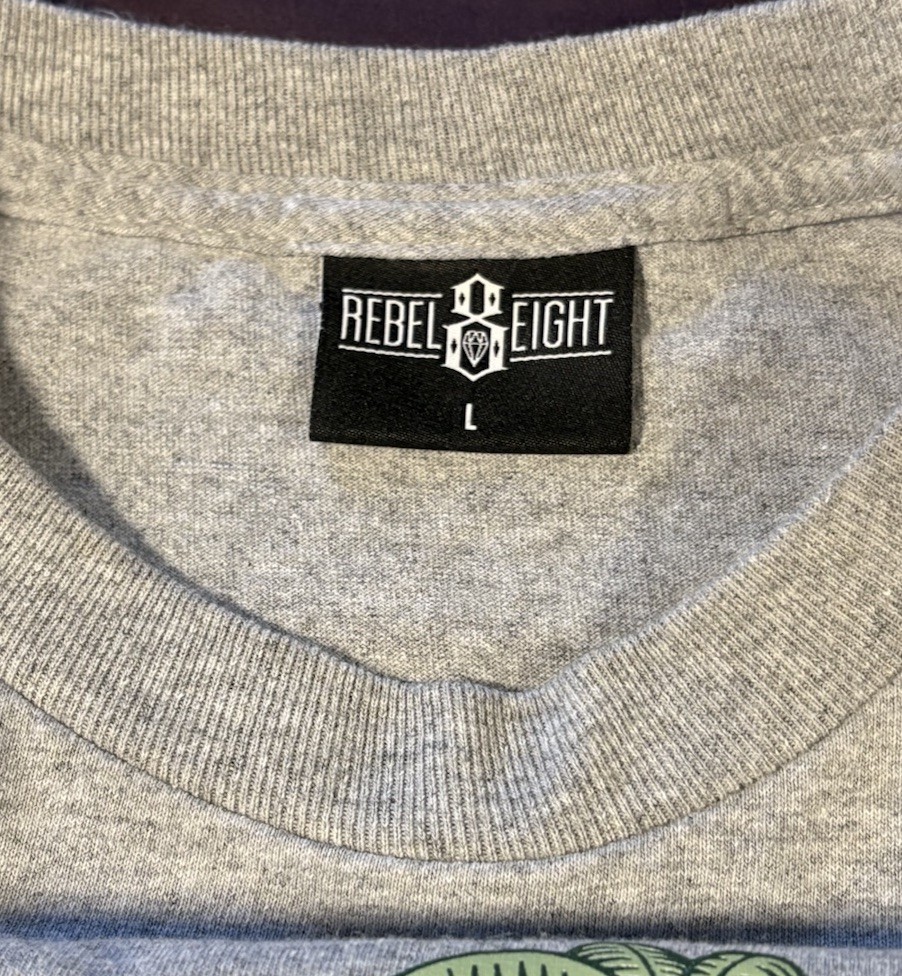 REBEL EIGHT 8 Graphic Art T Shirt Gray Men's Large gallery