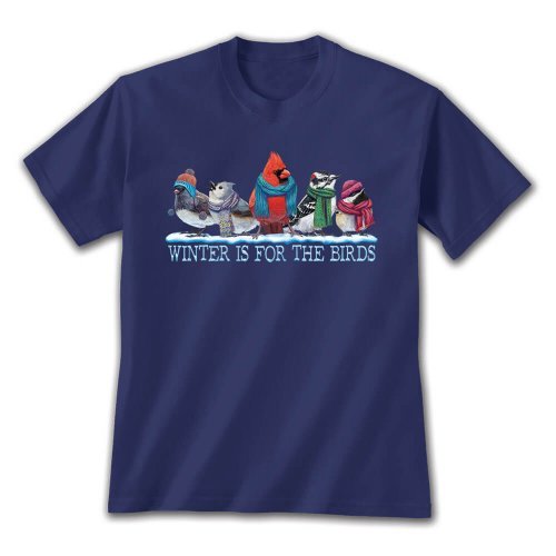 Winter T-shirt S M XL For the Birds Cotton NWT NEW Blue gallery